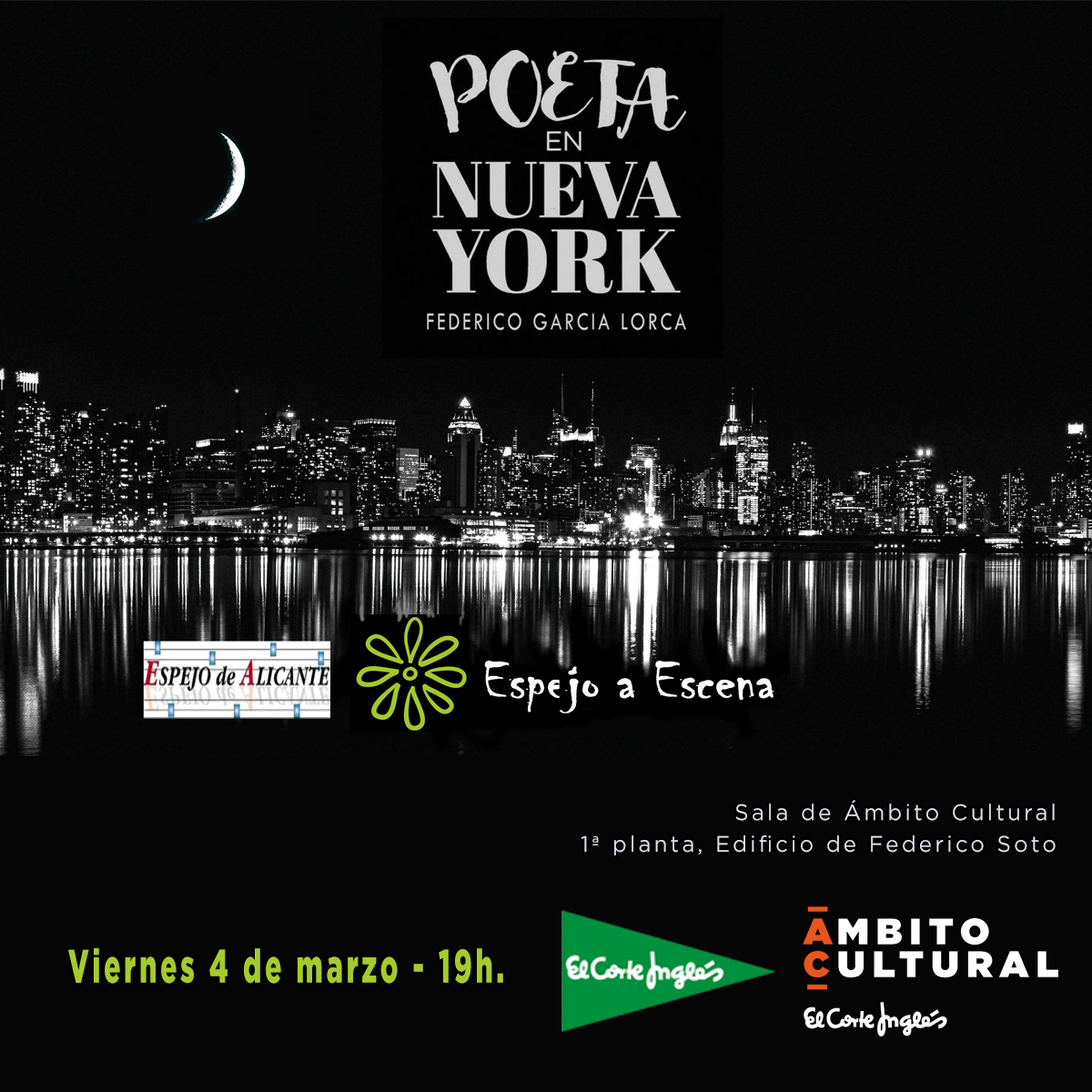 Imagen del evento Recital: POETA EN NUEVA YORK de Federico García Lorca